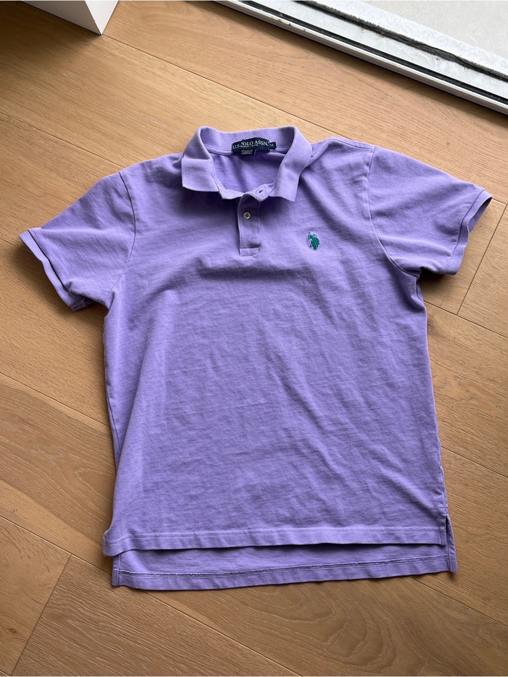 Lilac US Polo Assn. Polo with Teal Embroidered Logo M